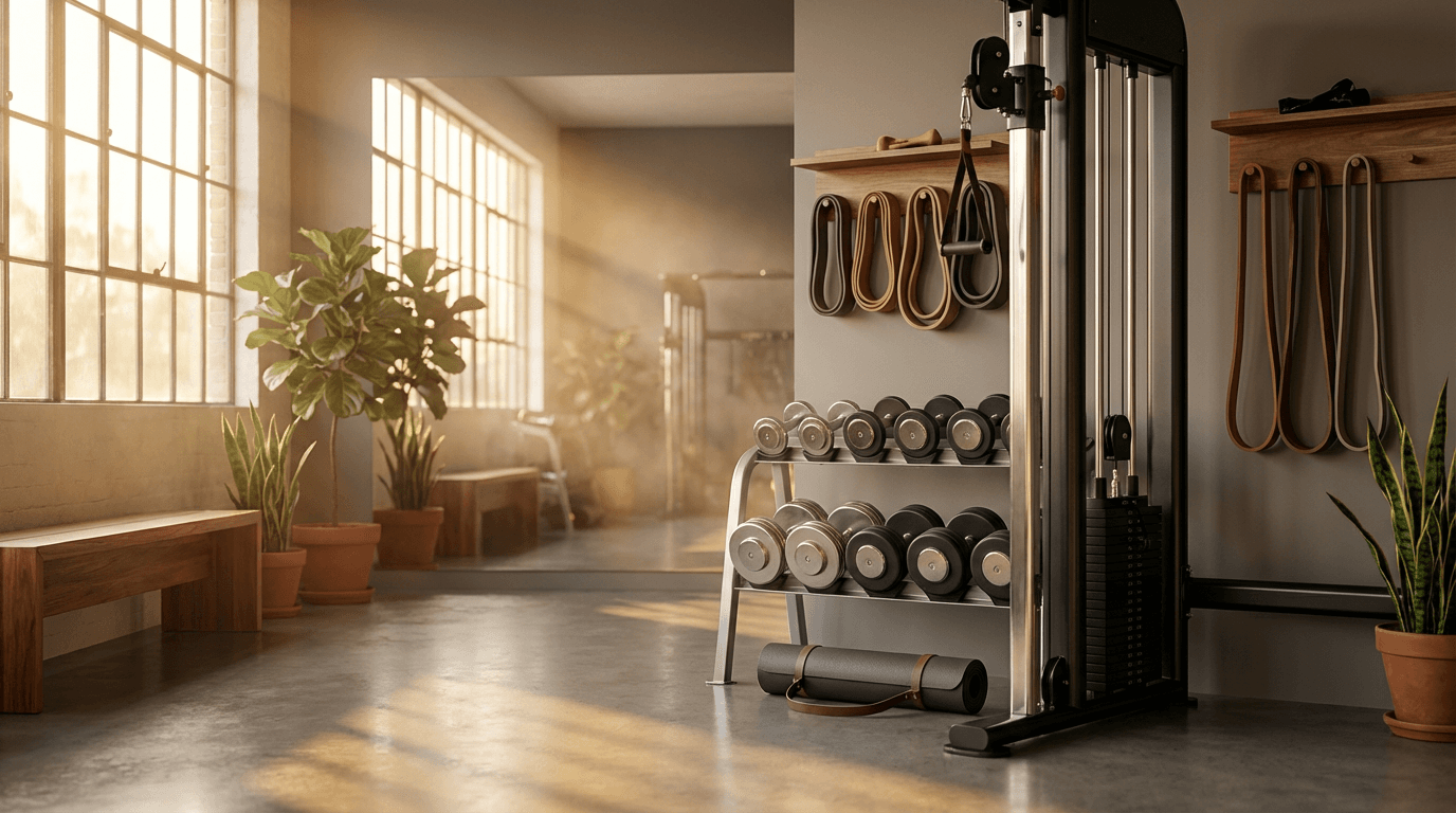 Fitness studio environment showcasing a balance trainer in an active community setting