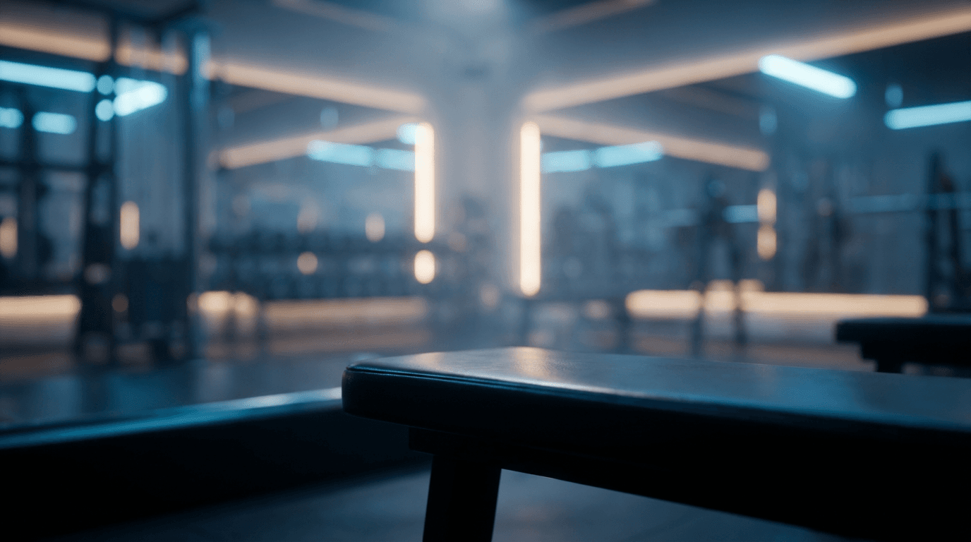 Person balancing on trainer during workout