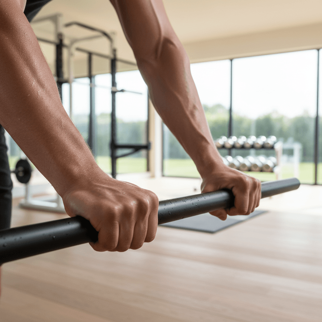 Customer using a balance trainer for core strength training
